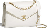 Lambskin Flap Bag, White