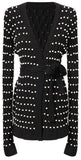 Pearl-Embellished Knit Cardigan