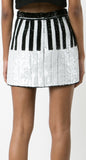 Beaded & Sequin-Embellished Short Piano Skirt - DESIGNER INSPIRED FASHIONS