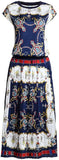 Scarf-Printed Top & Skirt Set - DESIGNER INSPIRED FASHIONS
