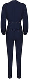 'Esplanade' Rivet Jumpsuit in Dark Blue - DESIGNER INSPIRED FASHIONS