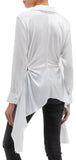 Ruched Cut-Out Waist Drape Blouse