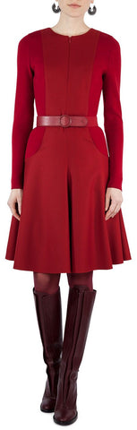 Long-Sleeve Zip-Front Dress