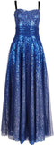 Blue Embellished Sleeveless Gown