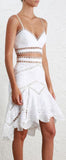 'Mercer' Fan Cotton Bralette & Skirt Set, White