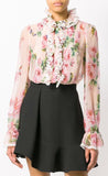 Rose-Print Ruffled Blouse | DESIGNER INSPIRED FASHIONS