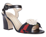 Floral Embellished Sandals, Black