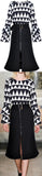Printed Flared-Sleeve Blouse and Belted Skirt Set