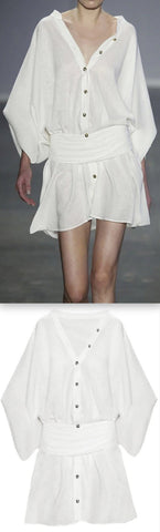 Fitted-Waist Shirt-Dress