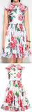 Floral Appliques Printed Mini Dress