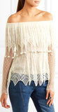 Off-the-Shoulder Pompom-embellished Top