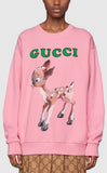 Logo Bambi Print Cotton Sweatshirt