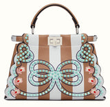 Mini Peekaboo Studded Stripe Leather Satchel
