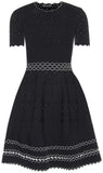 Black Perforated Knit Dress - DESIGNER INSPIRED FASHIONS