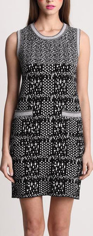 Intarsia Knit Silk and Cashmere Blend Tank-Dress