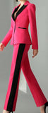 Color-Contrast Suit-Blazer-Jacket & Pant Set