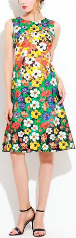 Floral Printed Multicolored Dress