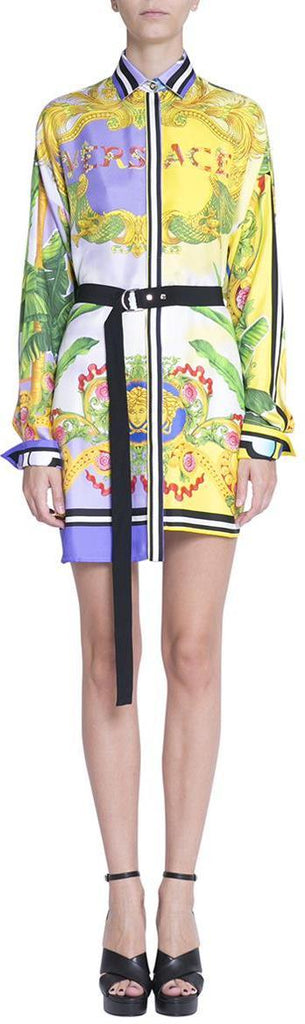 Asymmetric Printed Shirt Dress