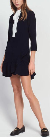 Ruffled Dress with Tie Fastening