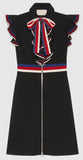 'Sylvie Web' Ruffle Zip-Front Dress, Black - DESIGNER INSPIRED FASHIONS
