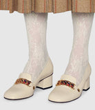Sylvie Leather Mid-Heel Pump - Black or White
