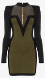 V-Neck Stretch Mini Dress