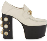 Vegas 125 Pearl Leather High Heeled Loafers