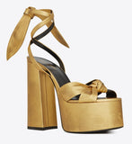 Paige Sandals in Metallic Leather
