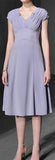 Ruched V-Neck Midi Dress