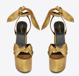 Paige Sandals in Metallic Leather