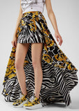 Savage Barocco Print High-Low Skirt
