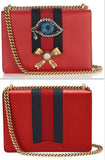 Peony Medium Eye Chain Shoulder Bag Red - DESIGNER INSPIRED FASHIONS