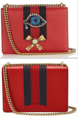 Peony Medium Eye Chain Shoulder Bag Red - DESIGNER INSPIRED FASHIONS