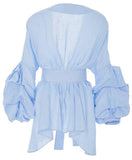 Ruffle Belted Lounge Top and Pant Set