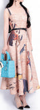 Printed Bustier Midi Dress