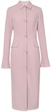 Pearl-Embellished Pink Midi Coat-Dress