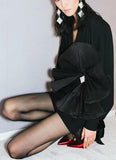 Black Bow-Embellished Mini Dress