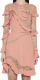 Ruffle Lace Panelled Dress