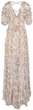 Printed Ruffle V-Neck Dress