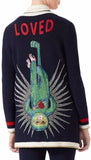 Embroidered Long-Sleeve Knit Cardigan Sweater