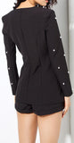 Pearl-Embellished Blazer and Short Set