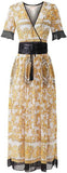 Long Printed Dress with Belt - DESIGNER INSPIRED FASHIONS