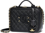 Grained Calfskin & Gold-Tone Metal Handbag