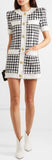 Houndstooth Button Down Tweed Dress
