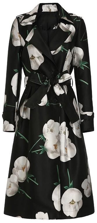 Tulip Print Trench Coat