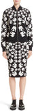 Swallow Jacquard Knit Zip Sweater & Pencil Skirt Set