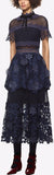 3d Floral Mesh Panelled Dress