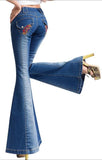 Embroidered Whisker Flared Jeans - DESIGNER INSPIRED FASHIONS