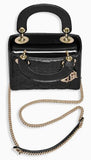 Mini "Lady Dior" Bag with Chain in Black Patent Cannage Leather