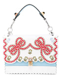 'Kan I' Bag with Embroidery, White